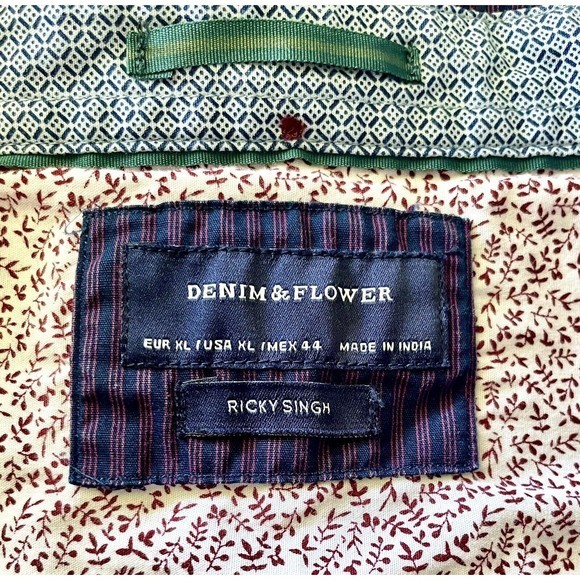 Denim & Flower Ricky Singh Men’s‎ Long Sleeve Button Down Shirt Size XL Purple - Picture 3 of 4